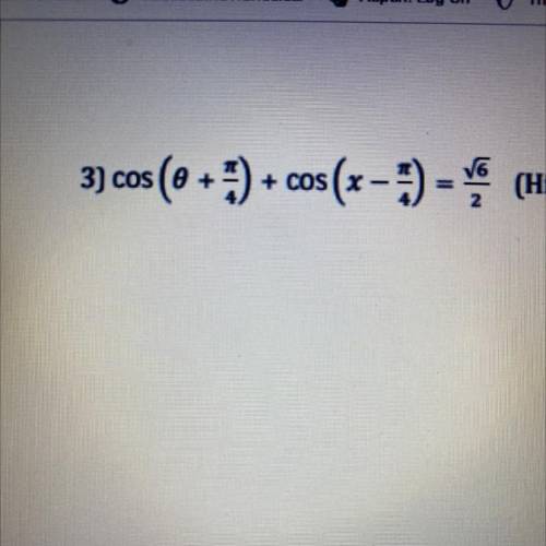 Solve using sum/difference formula?