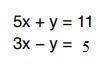 Q3) Solve the simultaneous equations using elimination method, (Show each step of your working.) *
