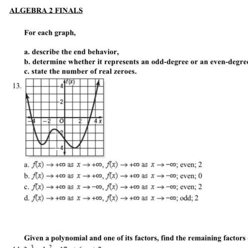 For each graph,

a. describe the end behavior,
b. determine whether it represents an odd-degree or