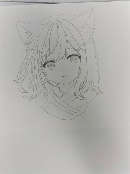 So, I drew an anime neko girl.. What do you guys think? Will it be good enough for a good grade? Ev
