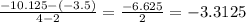 \frac{-10.125-(-3.5)}{4-2} =\frac{-6.625}{2} = -3.3125