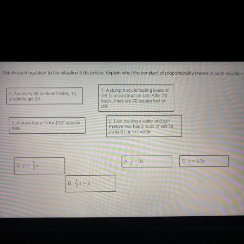 Can someone help me match equations to the situation!