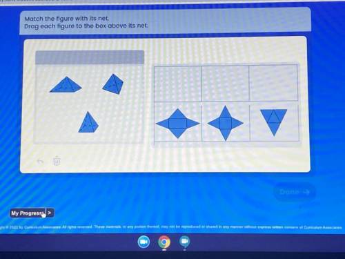 Match the figure with its net.
Drag each figure to the box above its net.