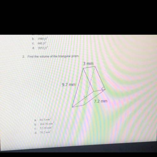 Find the volume of the triangular prism. Please explainnn