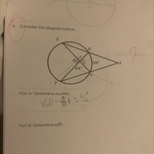 Consider the diagram below determine mEF (explanation if possible)