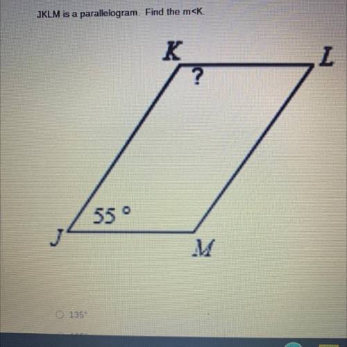 Find m
135°
125°
55°
100°