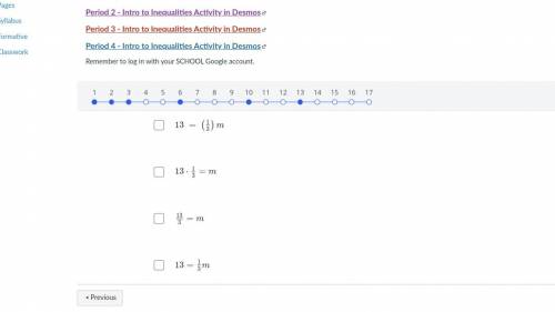 Please help!!

Write the word sentence as an equation. 13 is one-third of a number m.
There are tw