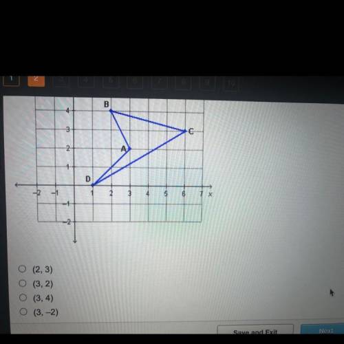 What are the coordinates of A' after reflecting across the line x = 3?