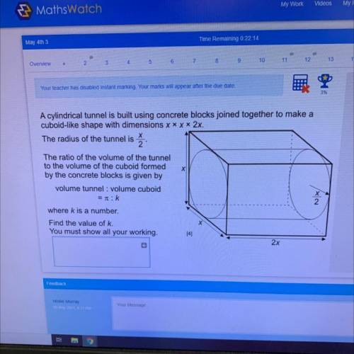 A cylindrical tunnel is built using concrete blocks joined together to make a

cuboid-like shape w