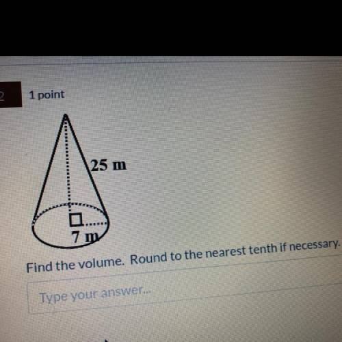 Find the volume. Round to the nearest tenth if necessary