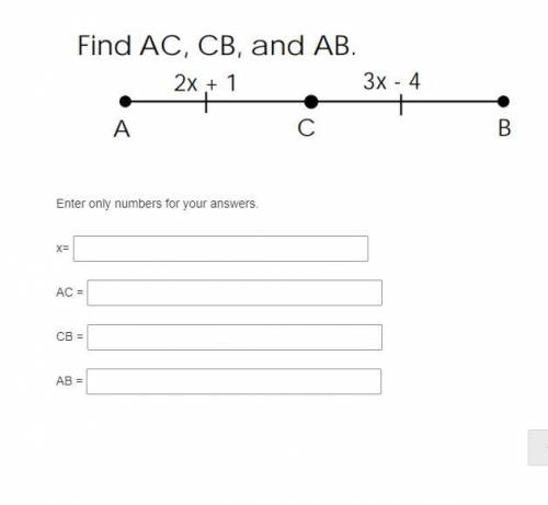 Find AC, CB, and AB.