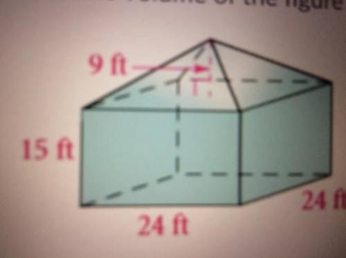 Find the volume of the figure below.
V=___ ft^3