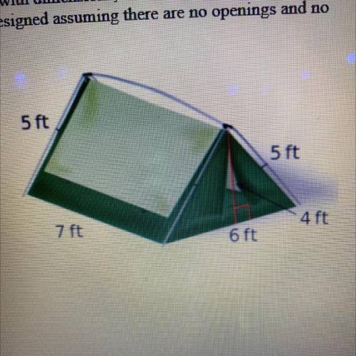 2. Tina designed a tent in the shape of a triangular prism. Each face of the tent, including the b