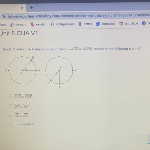 Circle O and circle P are congruent.