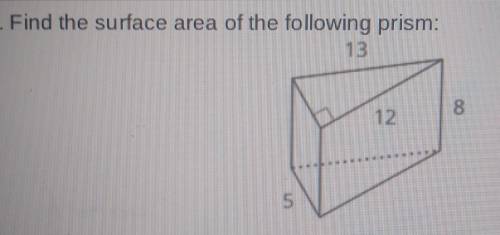 Find the surface area of the following prism.​