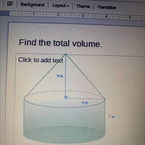 Find the total volume.