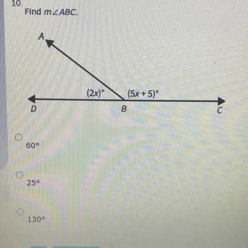 Answer choices are:
A.60 
B.25
C.130
D.50