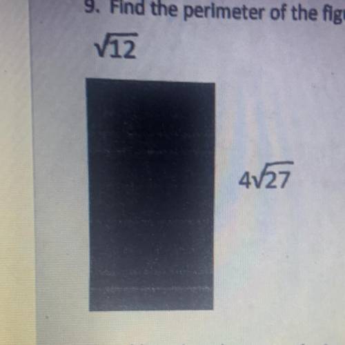 Find the perimeter of the figure. Record answer in radical form on the line.