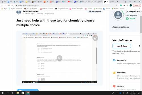 Multiple choice for chemistry no links because it's the school's computer please