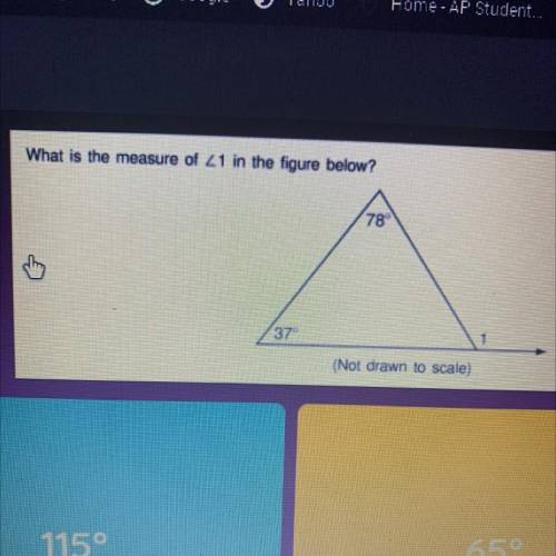 What is the measure of <1 in the figure below?