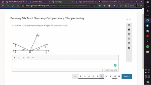 If ∠AOB and ∠COE are Complementary pair of angles, find the measure ∠COD