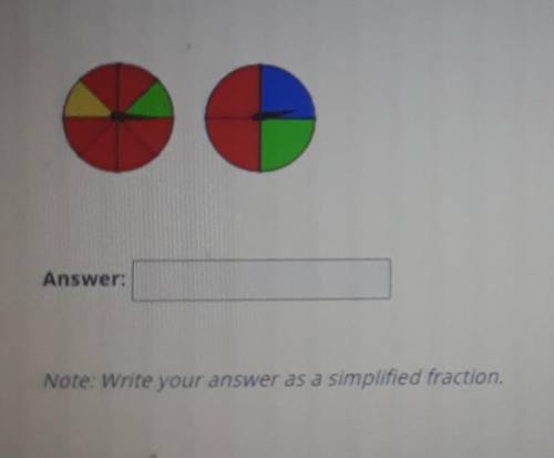 What is the probability of spinning green on the first spinner and blue on the second spinner?​