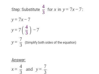 Estimate the solution to the system of equations.
7x-y=7
x+2y=6
