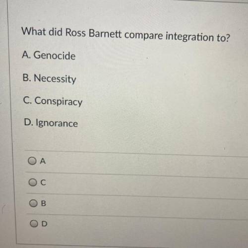 What did Ross Barnett compare integration to?