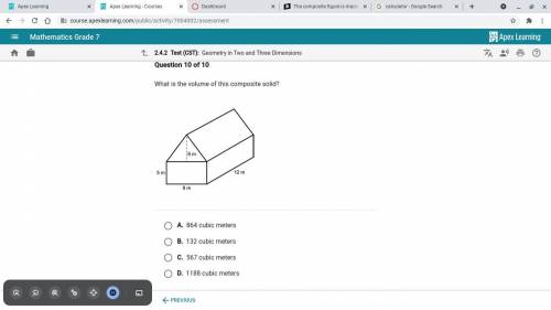 What is the are of this composite solid?