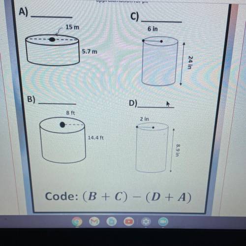 Puzzle One

Determine the volume of the following cylinders with the given dimensions. To break
th