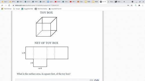 Harper built a toy box in the shape of a rectangular prism with an open top. The diagram below show