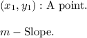 (x_1,y_1): \text{A point.} \\\\m - \text{Slope.}