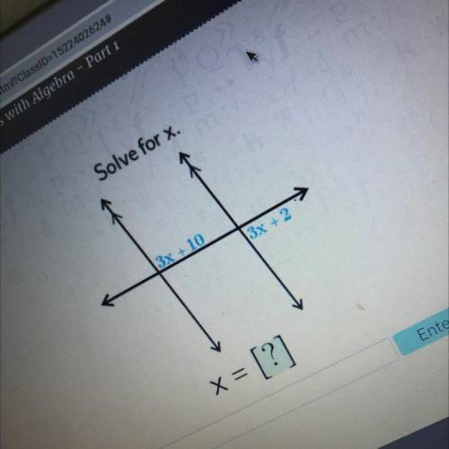 Solve for x.
3x + 10
13x + 2
x = [?]