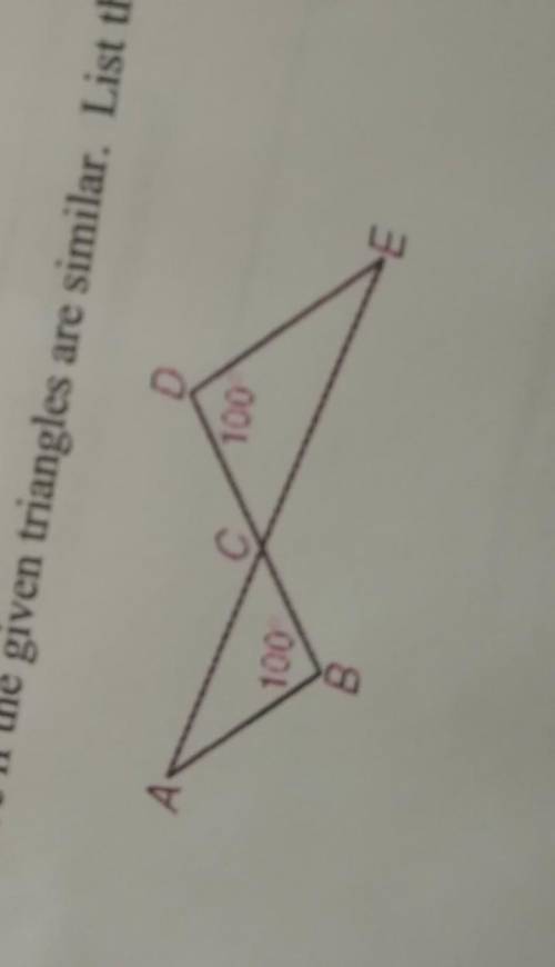 Prove if the given triangles are similar. list the supporting reasons​