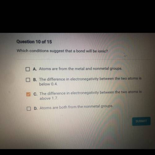 Which conditions suggest that a bond will be ionic?