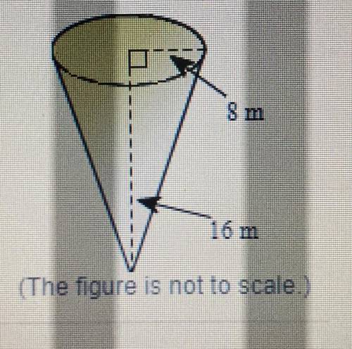 Water Tank A water tank is shaped like the cone shown here. How much water can the tank hold? Use 3