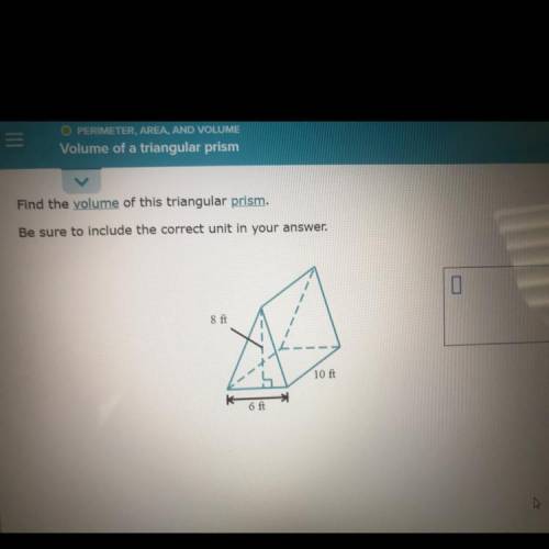 Find the volume of the triangular prism. No links and no guessing.