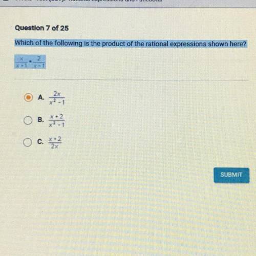 Which of the following is the product of the rational expressions shown here?