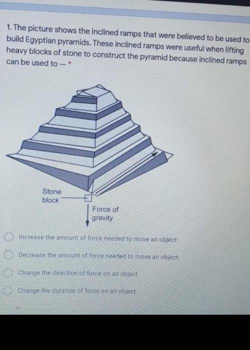 the picture shows in the inclined ramps that where believe to be used to build Egyptian pyramids th