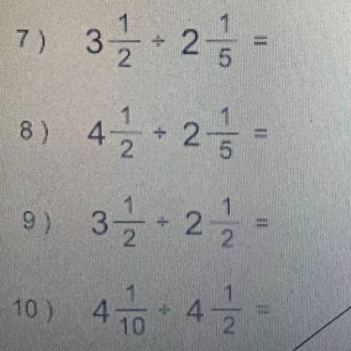 NEED HELP ILL GIVE BRAINLIEST
Dividing mixed numbers^^