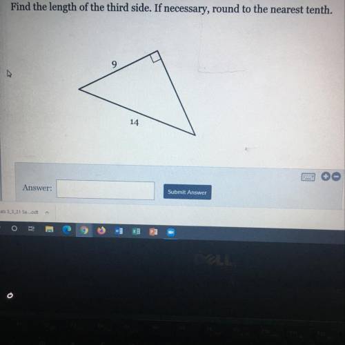 Find the length of the third side. If necessary, round to the nearest tenth.