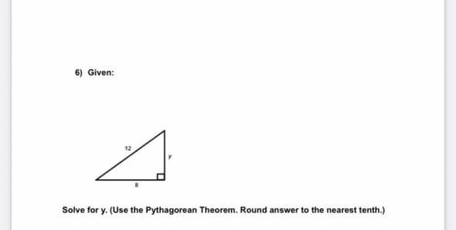 Solve Y, using the Pythagorean Theorem.