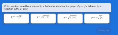 Which function would be produced by a horizontal stretch of the graph