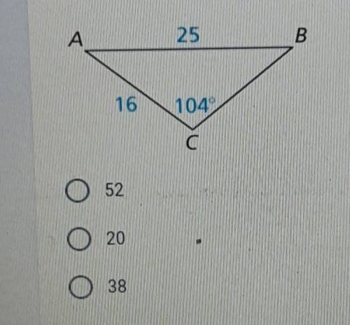 Find the measure of angle B. Round your answer to the nearest whole number. ​