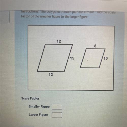 Scale Factor
Smaller Figure:
Larger Figure:
Please please help, no links