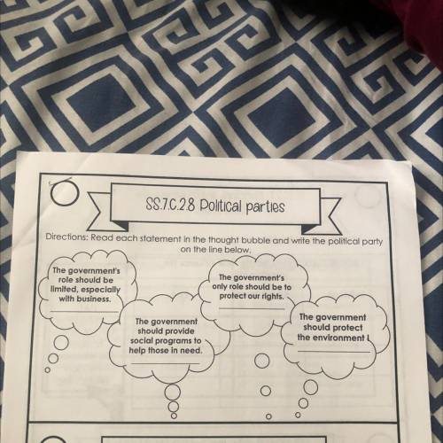 SS.70.28 Political parties

 
Directions: Read each statement in the thought bubble and write the p