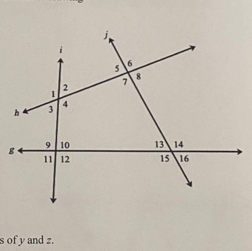 5. Name all the angles that correspond to angle 6 in the drawing
below.