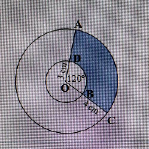 Find area of blue shaded region