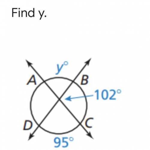 Find y (secant tangent angles) 
Plz help