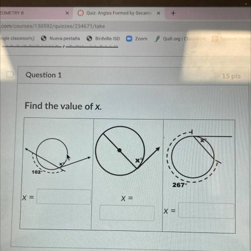 Find the value of x
(angles formed by secants and tangents)